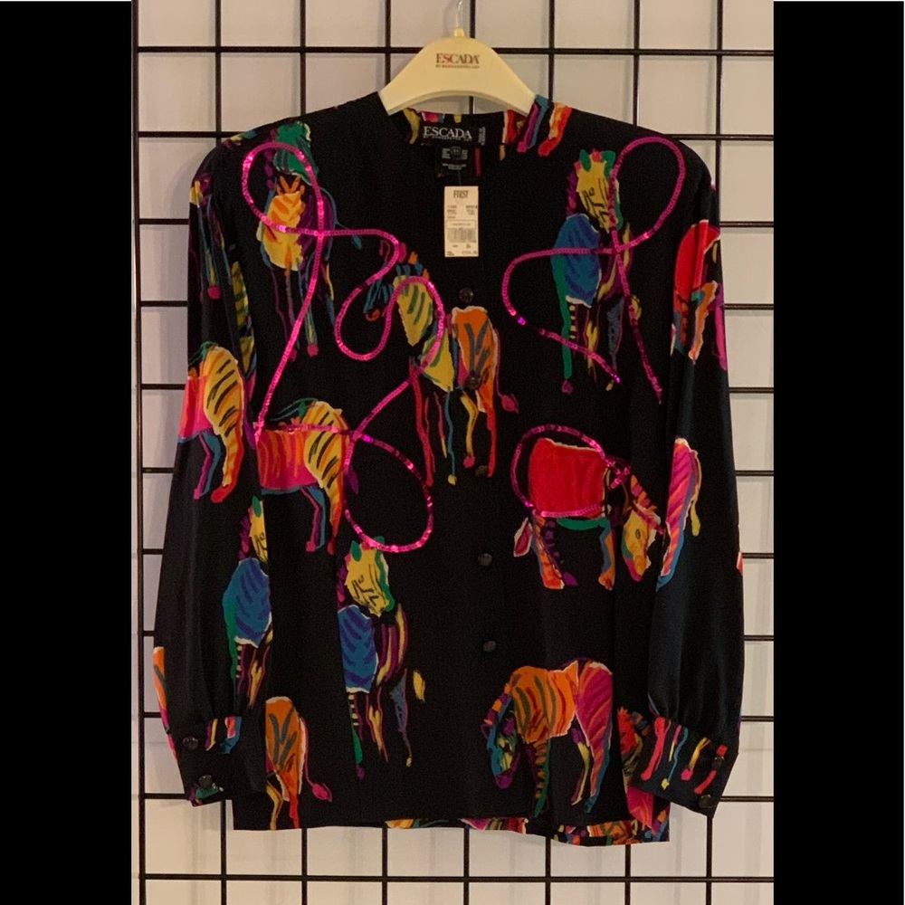 2X “HOST PICK” Vintage Escada Silk Blouse